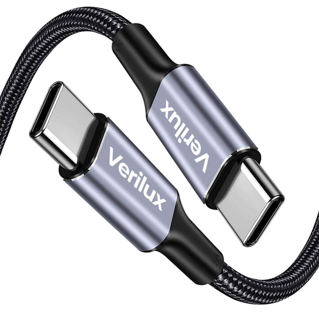Verilux Type C to Type C Cable, 6.6Ft 100W Fast Charging USB C Cable, 480Mbps Data Transfer Nylon Braided USB Type C Male to Male Cable for MacBook Pro 2020, iPad Pro 2020, iPad Air 4, Samsung S23 Verilux Type C to Type C Cable, 6.6Ft 100W Fast Charging USB C Cable, 480Mbps Data Transfer Nylon Braided USB Type C Male to Male Cable for MacBook Pro 2020, iPad Pro 2020, iPad Air 4, Samsung S23